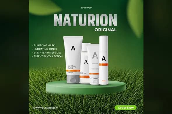 Natural Cosmetics Product Ad Template