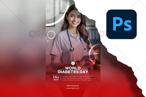 World Diabetes Day Awareness PSD Template