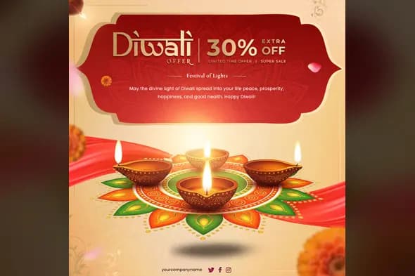 Festive Diwali Sale Ad Template