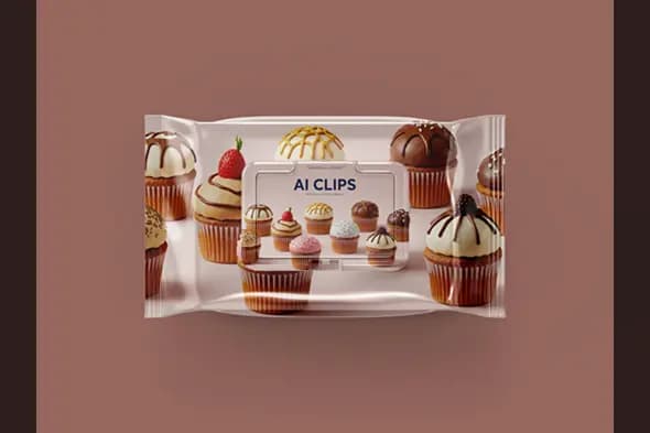 Cupcake Packaging Mockup  Transparent Wrapper Design