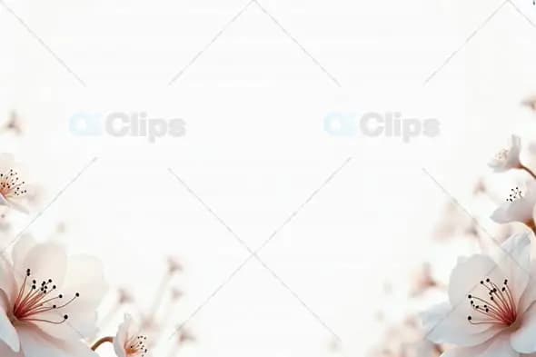 Delicate White Floral Border on Soft White Background