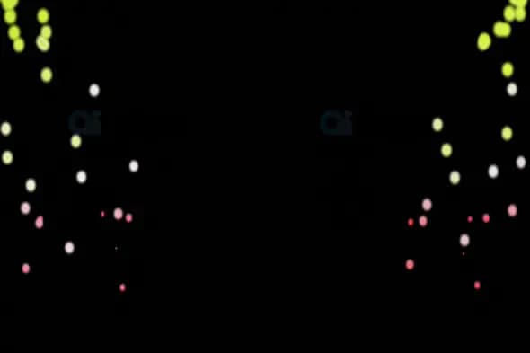 Glowing Colorful Dots Overlay on Black Background