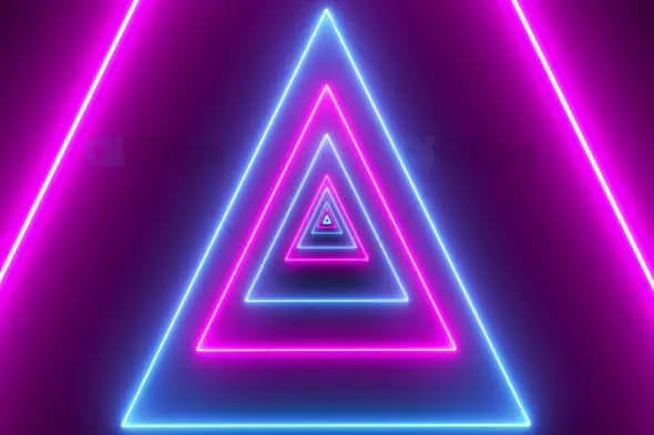Neon Triangular Tunnel Effect