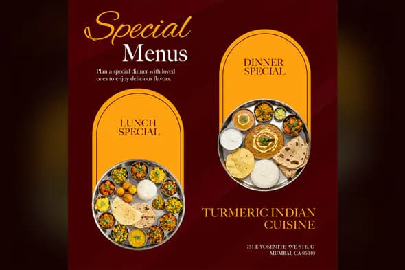 Indian Restaurant Special Menus Template