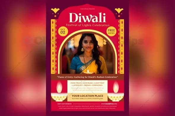 Diwali Festival Event Flyer PSD Template