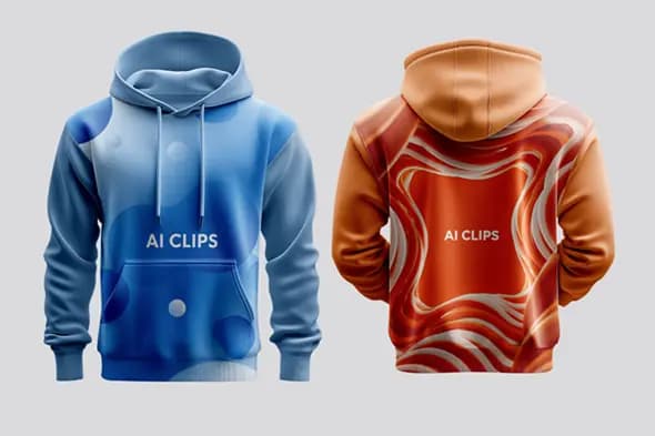 Hoodie Mockup with Abstract Dual Color Patterns