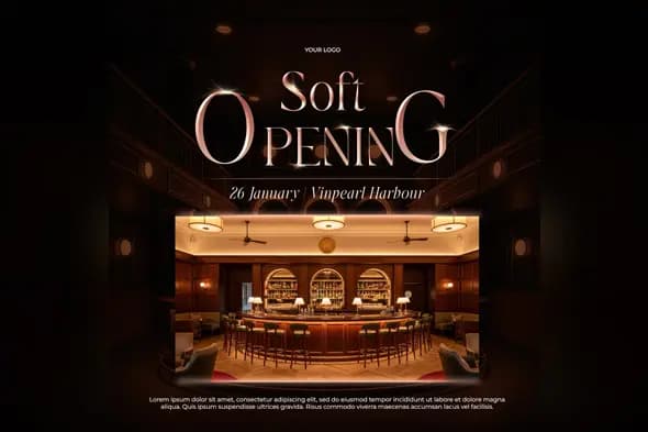 Luxury Bar Soft Opening Announcement Template
