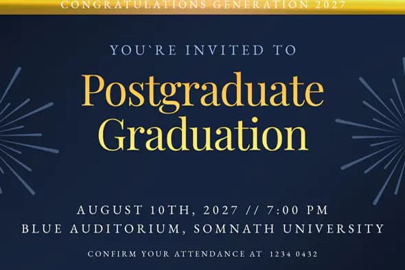Futuristic Postgraduate Graduation Invitation Template