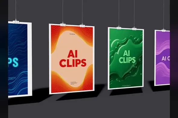 Hanging Posters Mockup