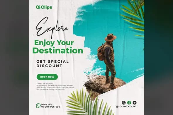 Stylish Travel Promotion Photoshop Template for Creatives