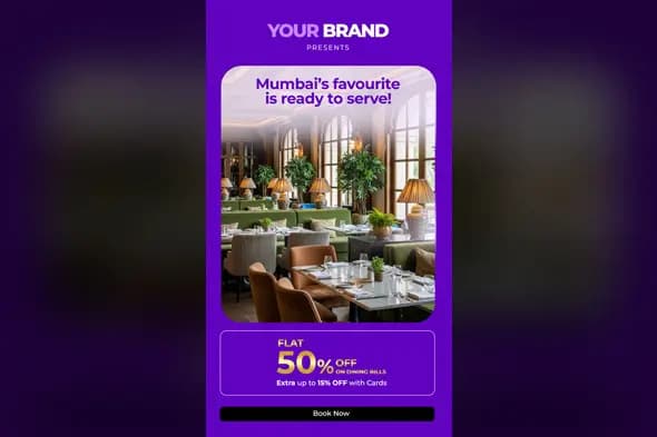 Mumbai Restaurant Dining Discount Banner Template