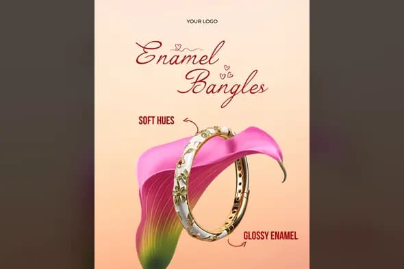 Elegant Floral Bangle Ad Template
