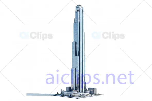 Realistic 3D Modern Skyscraper Model