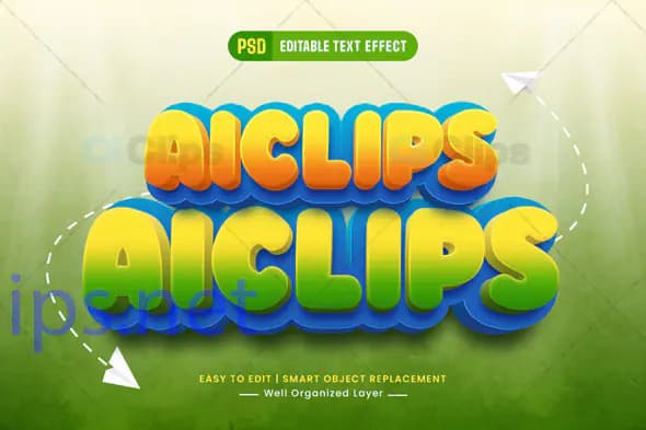 Playful Gradient 3D Text Effect PSD