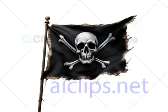 Tattered Pirate Flag 3D Model