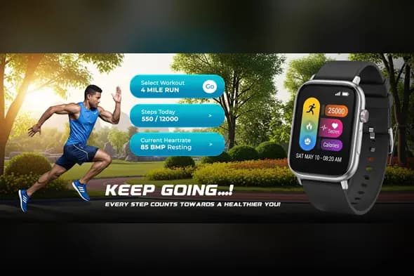 Smartwatch Fitness Tracker Promotion Template