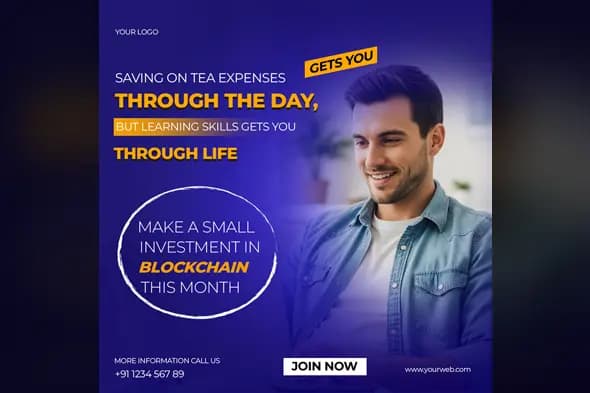 Blockchain Technology Course Ad Template