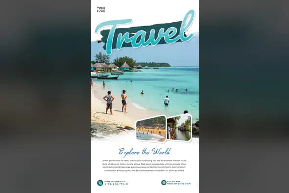 Tropical Paradise Travel Flyer Template