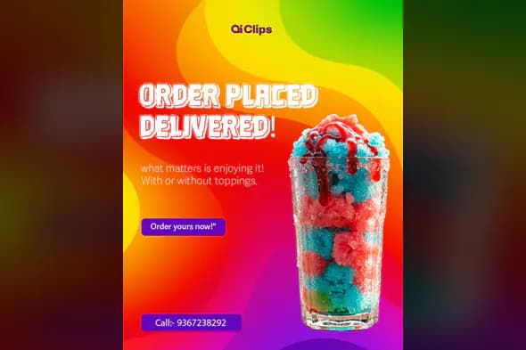 Vibrant Shaved Ice Ad Template