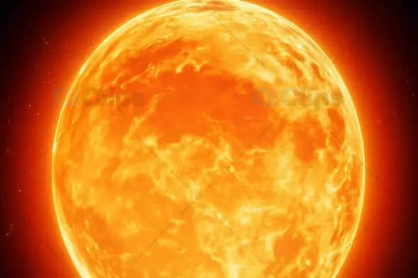Fiery Sun Surface - Solar Flare and Plasma Activity