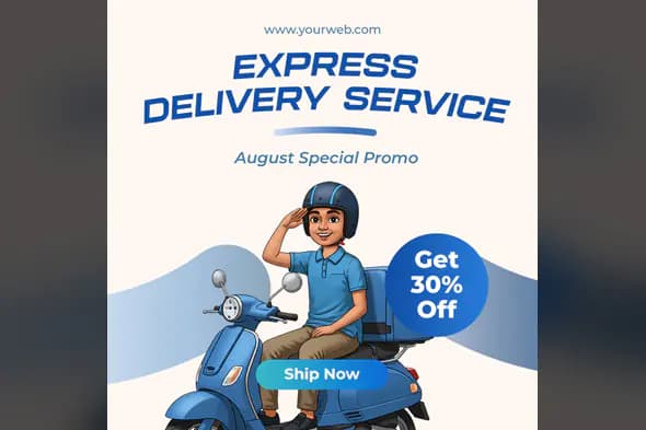 Express Delivery Service Promo Template