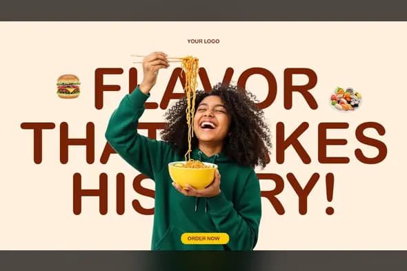 Multi-Cuisine Food Delivery Promo Template