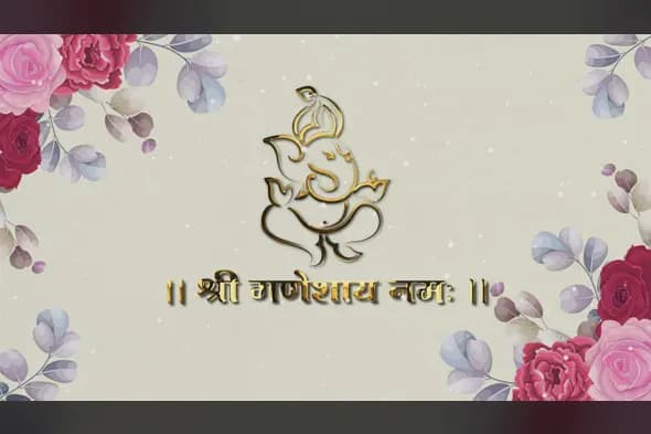 Elegant Ganesh Logo with Floral Frame Template wiith Edius 8 Pro