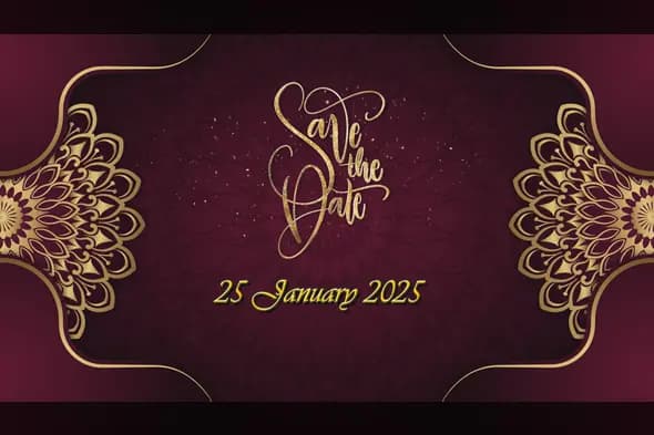 Elegant Burgundy and Gold Save the Date Template With Edius 8 Pro