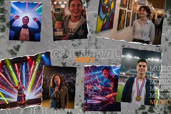Grunge Cultural Fest Photo Collage Animation