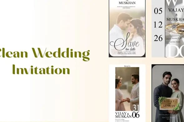 Modern Clean Wedding Invitation Stories