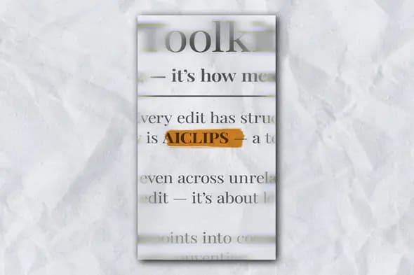 Vertical Newspaper Text Reveal Animation
