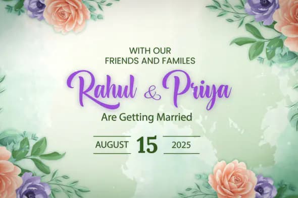 Elegant Floral Wedding Announcement Template
