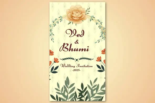 Romantic Floral Wedding Invite Video Template