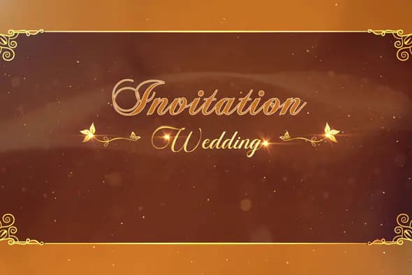 Luxurious Golden Wedding Invitation Opener