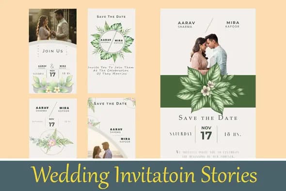 Elegant Wedding Invitation Story Templates