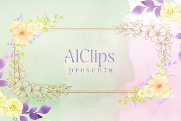 Pastel Floral Wedding Announcement Video Template