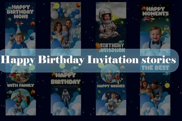 Space-Themed Birthday Instagram Story Pack