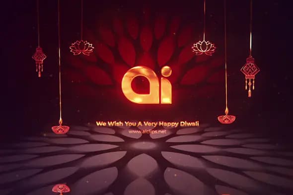 Elegant Diwali Corporate Greeting Logo Reveal Template
