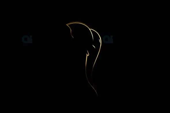Minimal Golden Ganesha Silhouette Animation with Transparent Background