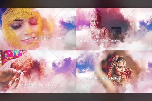 Dreamy Wedding Slideshow with Ethereal Cloud Effects