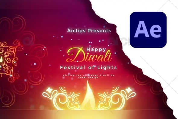 Vibrant Diwali Wishes Template for After Effects