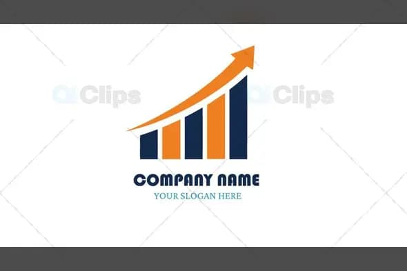Upward Growth Bar Chart Logo with Navy and Orange Color Scheme