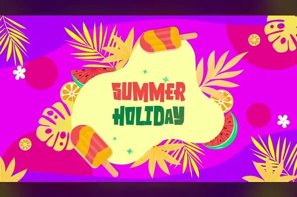 Vibrant Summer Holiday Animation Template with Tropical Elements