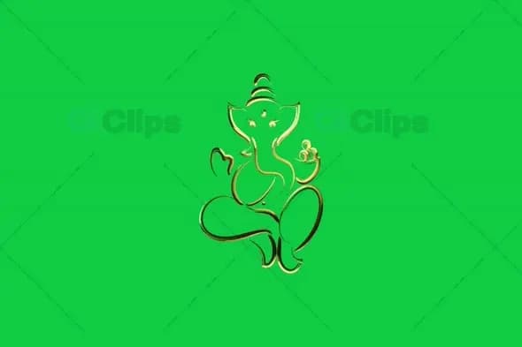 Divine Sitting Ganesha with Modak Animation on Green Screen