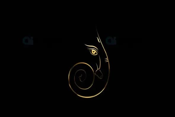 Elegant Ganesha Spiral Face Animation with Transparent Background
