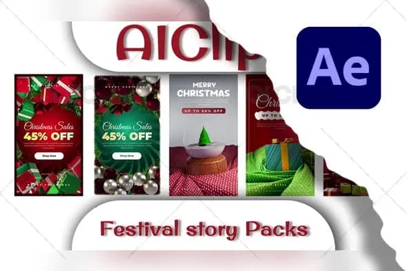 Christmas Sales Instagram Story Pack for After Effects