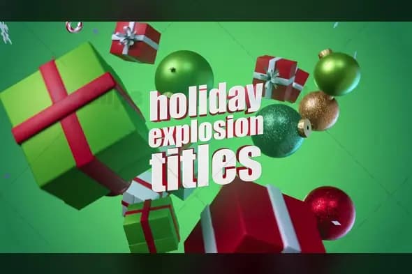 3D Christmas Gift Boxes and Ornaments Title Animation