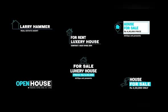 Modern Real Estate Lower Thirds and Titles Animation Pack