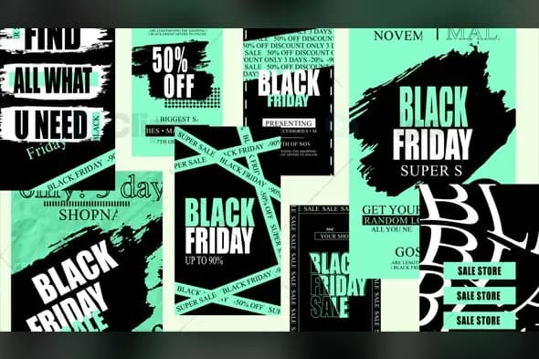 Black Friday Super Sale Promotional Templates Pack