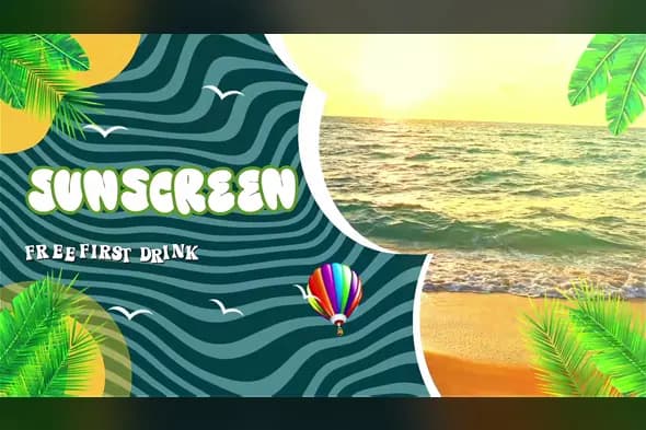 Tropical Beach Bar Promotional Template